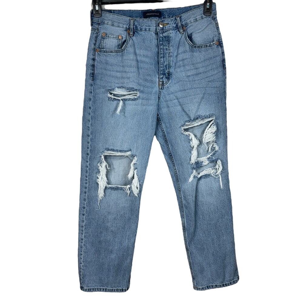 Aeropostale SZ 14 - 90s Baggy Jeans Button-Fly Distressed Rips Hi-Rise Pockets